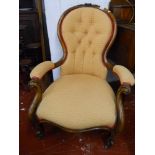 Fine Victorian spoon back nursing chair