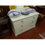 Victorian painted pine chest of 2 over 2 drawers