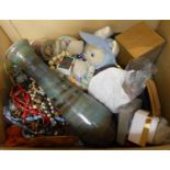 Box of collectables to include costume jewellery