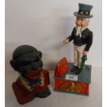 2 cast money boxes