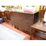 Large oak gateleg table and 4 oak chairs