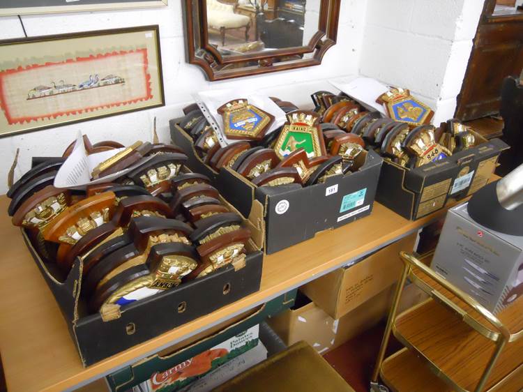 Collection of approx 80 Royal Navy ships plaques