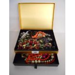 Box of costume jewellery