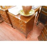 Small quality mahogany & inlaid chest of 4 drawers