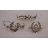 3 silver sporting brooches