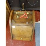 Brass mounted coal box with shovel