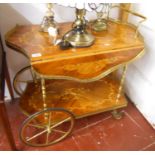 Italian inlaid serving trolley