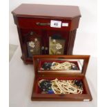 Jewellery box & small box of costume jewellery