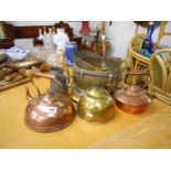 Collection of brass, copper and pewter