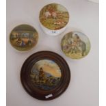 3 Prattware pot lids & Prattware pot