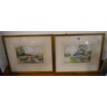 Pair of watercolours - Rural Scenes signed Alt Kerry