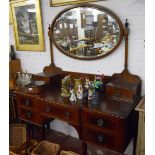 Edwardian inlaid mahogany dressing table