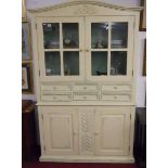 Large painted and glazed top cabinet