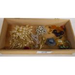 Small box of costume jewellery