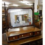 Regency mahogany toilet mirror with drawers