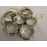 9 silver napkin rings