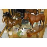 Royal Doulton race horse & Beswick cart horse