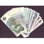 Bank of England assortment (40) face value £146.50, range from Britannia O'Brien 10 shillings to