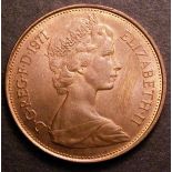 Mint Error- Mis-strike Decimal Ten Pence 1971 an off-metal strike in bronze weight 10.12 grammes GEF