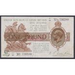 One pound Warren Fisher T31 issued 1923 series P1/50 736580 VF