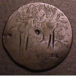 Engraved Halfpenny George II-George III period, HENRY MEAGHER around a crudely engraved bird with