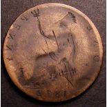 Mint Error - Penny 1872 Reverse brockage, with some additional detail tooled  VG unusual