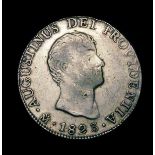 Mexico - Empire of Iturbide 8 Reales 1823Mo JM KM#310 About Fine with some graffiti on the reverse