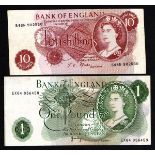 ERRORS (2) One Pound Page EX64 056458 with extra green strip to the left of the obverse and