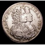 Spain, Birth of Charles III 1716, by G.B.A., silver, 24mm., obv. Heads of Charles & Elizabeth,