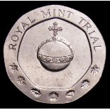 Twenty Five Pence 1981 a Royal Mint Trial piece Experimental coin the 9-sided issue, Lustrous UNC,