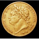 Sovereign 1823 Marsh 7 Fine or near so with some surface marks, a rare date