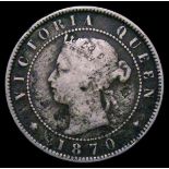Mint Error - Mis-Strike Jamaica Halfpenny 1870 Obverse brockage VG and unusual