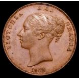 Penny 1858 Large Date, no WW, with last 8 over higher 8 in date EF, the reverse with a few small