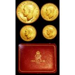 Proof Set 1937 (4 coins) Five Pounds to Half Sovereign nFDC with a few light contact marks, in the