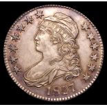 USA Half Dollar 1827 Fancy 2 flat base, Large C in 50C, Breen 4670 UNC or near so and deeply toned