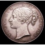 Crown 1844 Cinquefoil stops on edge ESC 281 GEF lightly toned with good eye appeal, the obverse with