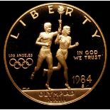 USA Ten Dollars 1984S Los Angeles Olympics KM#211 Proof FDC in capsule