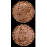 Farthings (2) 1842 Peck 1562 VF with some light contact marks, 1849 Peck 1570 VF with contact marks,