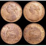 Halfpennies (3) 1885 Freeman 354 dies 17+S UNC with subdued lustre, 1893 Freeman 368 dies 17+S UNC