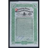 Canada, Atlantic, Quebec & Western Railway Co. 1905 Bonds for £100, green & black, with coupons,