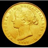 Australia Sovereign 1857 Sydney Branch Mint Marsh 362 nEF with some surface marks the reverse with a