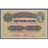 East African Currency Board 20 shillings dated 1st January 1955, series G79 17766, QE2 portrait at