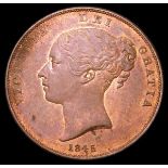 Penny 1845 as Peck 1489 the 5 appears struck over a 5 with a broken lower loop, also the 1 is struck