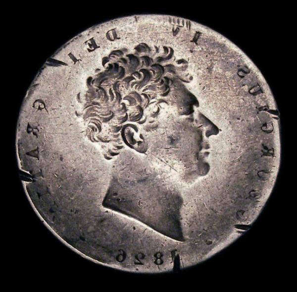 Mint Error - Mis Strike Halfcrown 1826 Obverse brockage Fine, in a CGS holder slabbed and graded CGS - Image 2 of 2