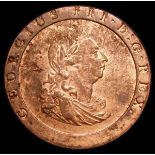Penny 1797 10 Leaves Peck 1132 UNC with around 60% lustre and some tone spots, very rare with this