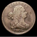 USA Half Cent 1806 Large 6 touching drapery Breen 1551 Fine with some surface marks, the reverse