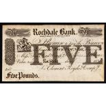 Rochdale Bank £5 unissued, 1830s  for Clement, Royds & Company EF