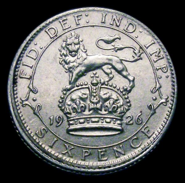 Mint Error - Mis-Strike Sixpence 1926 Modified Effigy struck off-centre the reverse with a raised - Image 2 of 2