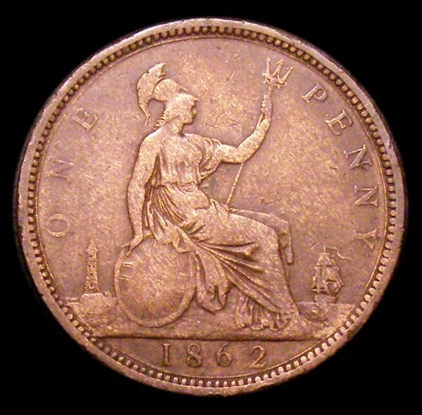 Penny 1862 Freeman 38 dies 2+G (signature on the bust) VG/approaching Fine, extremely rare with very - Image 2 of 2