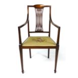 An Edwardian Sheraton Revival mahogany a